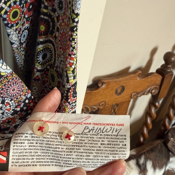 7camice Italian Shirt in  Colorful Geometric Button Down Shirt - Picture 7 of 7